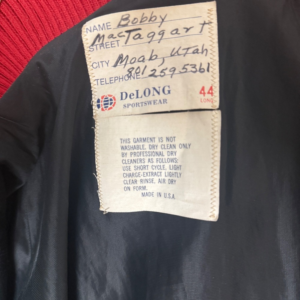 Vintage 1986 Letterman Varsity Jacket Wool & Leather Red Devil "Bobby" G - Picture 7 of 8